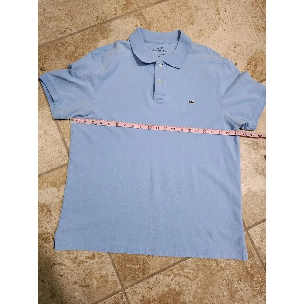 Vineyard Vines Polo Shirt Mens Medium Blue Whale Logo Preppy Golf Classic Casual - Picture 5 of 6